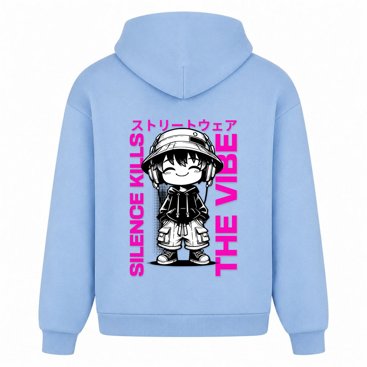 Silence kills the Vibe - Oversized Hoodie - powder blue - Rueckseite